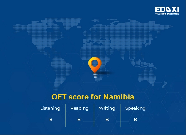 OET score required for the Namibia